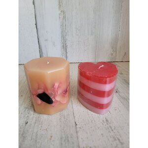 Valentine heart shaped candle flower floral unique home decor wax
